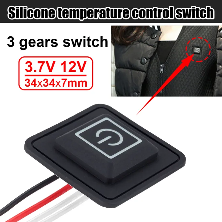 Three Speed Button 3.7V~ 12V Universal Button Switch 3 speed Button Switch Heated Vest ...