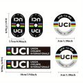 6Pcs/sheet UCI road bicycle sticker valve ring sticker/bicycle sticker waterproof sunscreen resistant bicycle decoration sticker. 