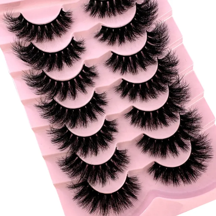 New%207Pairs%20Cat%20Eye%20Lashes%20Fluffy%20Faux%20Mink%20Lashes%208D%20Wispy%20Lashes%20Pack%20Dramatic%20Long%20Thick%20Volume%20Eyelashes%20False%20Eyelas%20-%20Image%203