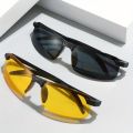 2 Pairs of Night Vision Glasses Men's Goggles Half Frame Fashion Glasses Day and Night Dual-use Driving Glasses Half Frame. 