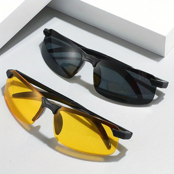 2%20Pairs%20of%20Night%20Vision%20Glasses%20Men's%20Goggles%20Half%20Frame%20Fashion%20Glasses%20Day%20and%20Night%20Dual-use%20Driving%20Glasses%20Half%20Frame%20-%20Image%204