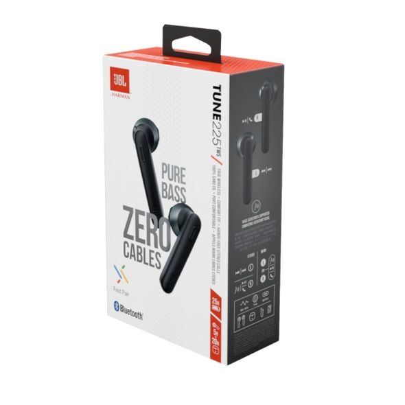JBL tune T225 TWS Wireless Bluetooth Earbud Headphones,Pure Bass and automatic connectivity,Best experience for Music and Calls,Designed Perfect to fit in your ears with upto 25 hours of Battery life