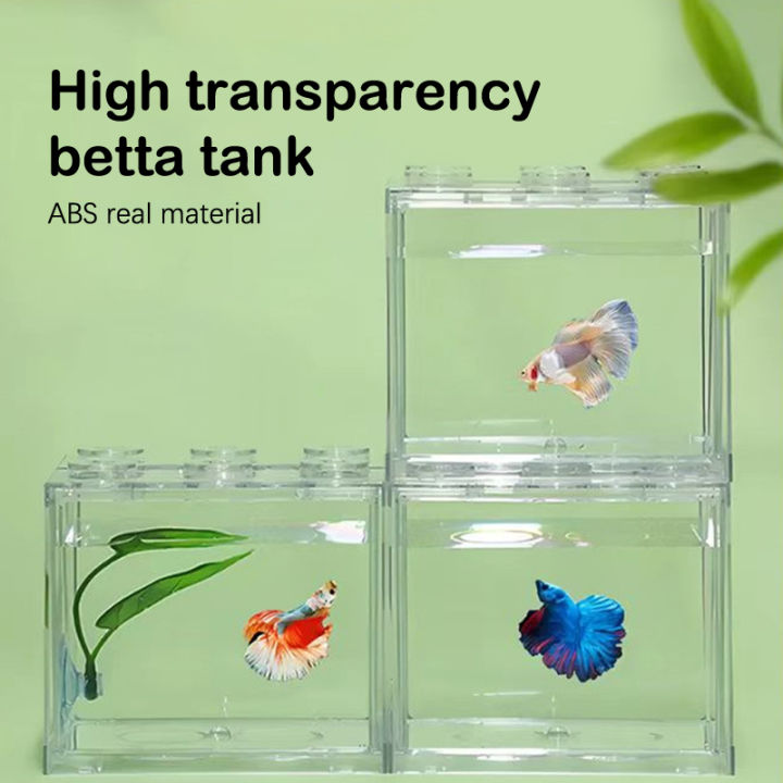 Aquarium Mini Fish Tank Reptile Pet LED Light Box Stackable Aquarium