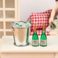1Set 1/12 Dollhouse Beer IceCube Bucket Set Model Dollhouse Mini Bar Decorations Toys Dolls House Accessories.