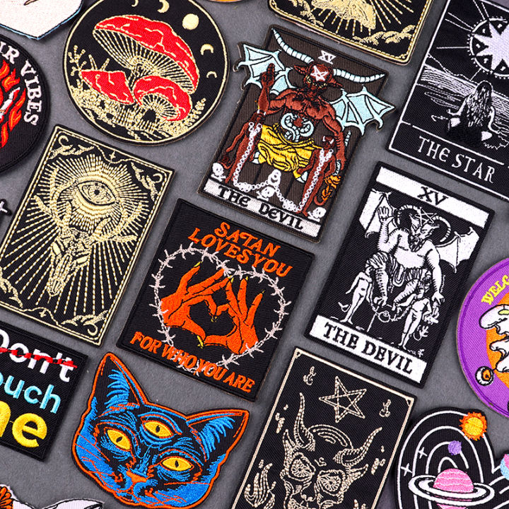 Devil Patch Sticker The Devil Iron On Patches For Clothes Skull Tarot Embroidery Patches On ...