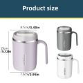 500ML Coffee Cup with Handle and Lid 304 Stainless Steel/PP Liner Coffee Mug Breakfast Milk Cup Home Office Student Water Cups. 