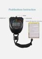 Stopwatch Timer Digital Handheld Black Multi-function Professional Electronic Chronograph Sports Waterproof Stop Watch Including Battery. 