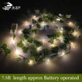 Artificial Bail with LED Fairy Lights Battery Operated - Artificial Money plant leaves Garland with LED Lights for Room Decoration 7.5 Ft. 