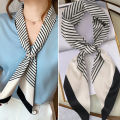 Fashion Blue Print Silk Scarf Women Soft Satin Horse Hairband Bevel Neckerchief Office Hijab Headband Foulard Bag Ribbons Gift. 