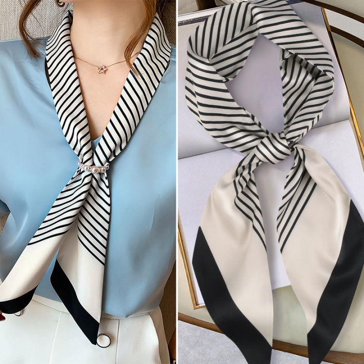 Fashion%20Blue%20Print%20Silk%20Scarf%20Women%20Soft%20Satin%20Horse%20Hairband%20Bevel%20Neckerchief%20Office%20Hijab%20Headband%20Foulard%20Bag%20Ribbons%20Gift%20-%20Image%204