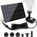 1.2W Solar Fountain Pump for Bird Baths Summer Solar Panel with 3m Long Cable and 8 Nozzle Attachments Garden Fountain.