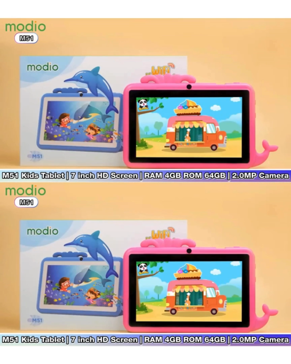 MODIO M51 WiFi Android Tablet for Kids 7 inch Display 3000mAh Battery