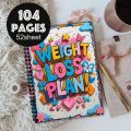 A5 Self discipline guide weight loss diary notebook, Motivational Fitness and Weight Management Forms for Women and Men. 