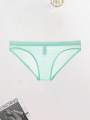 3PCS Casual basic sports knit fabric soft and lightweight solid color low waistMen's breathable quick drying seamless mesh brief.