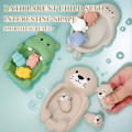 Baby Bath Toys Floating Animal Otter Hippo Seal Kid Bathroom Shower Basketball Hoop Game Children Swimming Pool Water Play Gift. 
