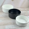 High edge ceramic bowl white/black color with 3 sizes 5.9x2.25 inch/7x2.9 inch/6.75x2.8 inch. 