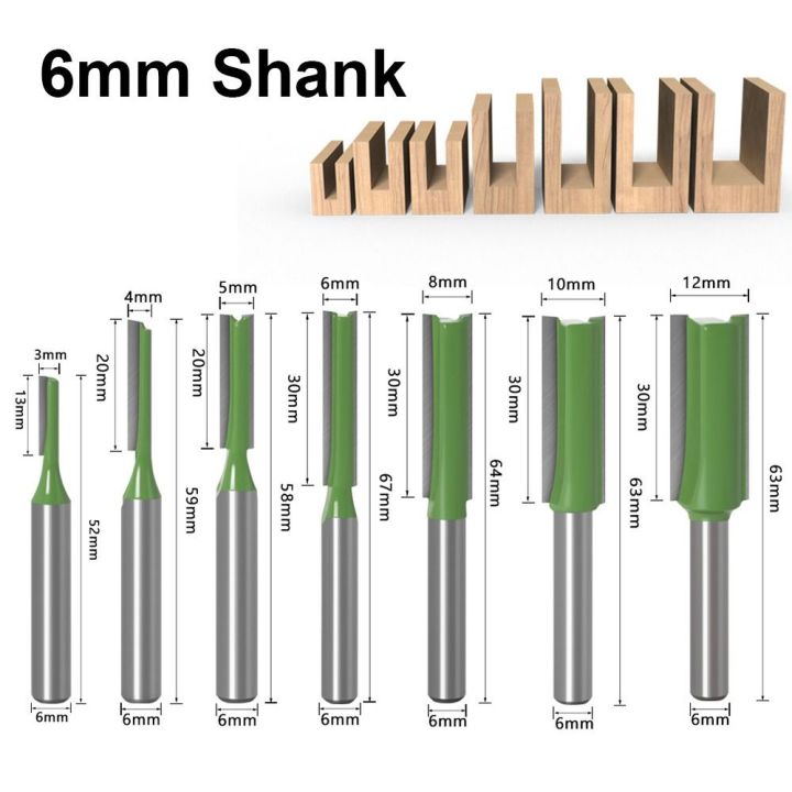 Shank Wood Cutter Router Bit 6mm Shank Router Bits Single Edge Double Edge Milling Cutter Trimmer ...