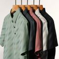 2025 New Men's Business Casual Short Sleeved Printed Polo Shirt Fashionable Breathable Comfortable and Versatile Top. 