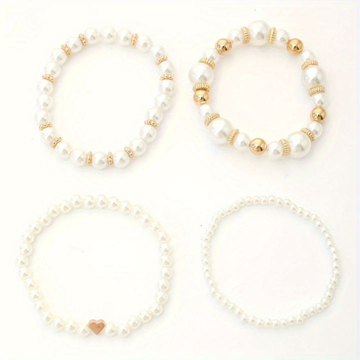 4-piece%20Suit%20New%20Ins%20Summer%20Love%20Pearl%20Bracelet%20Minority%20Female%20Bracelet%20Suit%20-%20Image%206