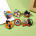 6Pcs Anime Dragon Ball Son Goku Enamel Brooch Badge Cartoon Vegeta Piccolo Master Roshi Krillin Lapel Pins For Fans . 