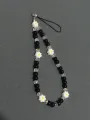 Personalized Beaded Mobile Phone Charm – Custom Name Wrist Strap for Girls | Trendy Pearl & Bead Mobile Accessory for Teens. 