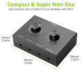 4 Way/2 Way 3.5mm Stereo Audio Switcher Bi-Directional Audio Switch Splitter Box 2 In 1 Out 4 In 1 Out with Mute Button. 