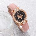 Pink Pearl Butterfly Watches for Women Fashion Rhinestone Casual Bracelet Watch Simple Female Clock Ladies Quartz Wristwatches. 