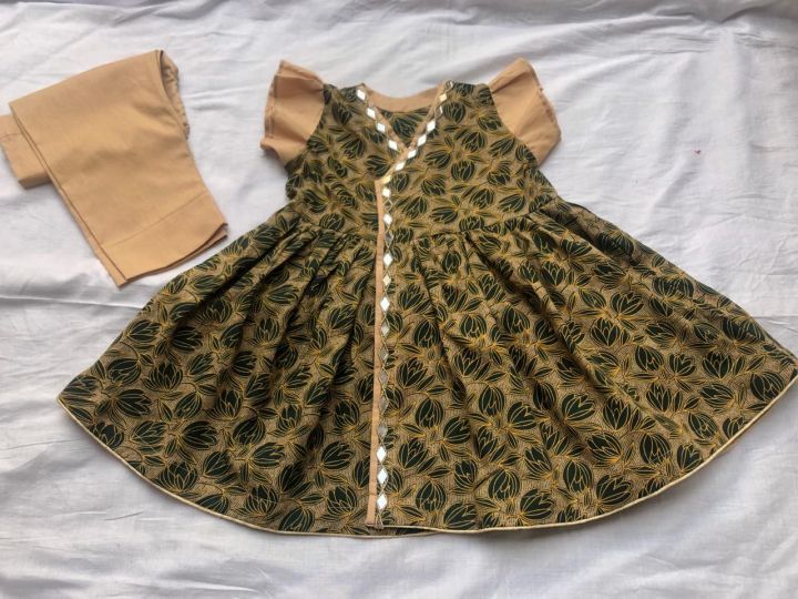 Dress for baby girls angrakha frock , design and size can be customize.