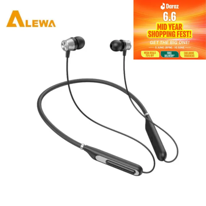 ALEWA Bluetooth Metal Neckband | Super Bass Sound | Magnetic Buds