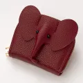Business Card Holder Female Cow Leather Credit Card Wallet Elephant Pattern Zipper Change Small Bag Women Bank Credit Card Case. 