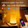 Tuya WiFi Smart Light Bedside Led Night Lights Dimmable Table Lamp RGB Touch Lamp Voice APP Control  Home Alexa Smartlife. 