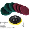 4 Inch Drill Power Brush Tile Scrubber Scouring Pads Cleaning Kit Household Cleaning Tool for Bathroom Floor Tub Polishing Pad. 