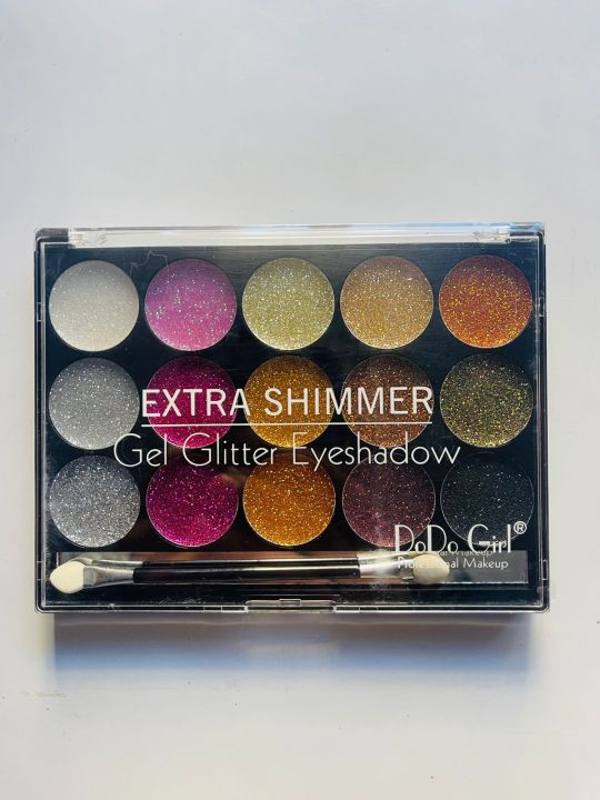 Nepal Fashion Wear 15 Colours Gel Glitter Eyeshadow Palette