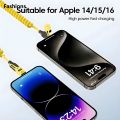 Fashions 65W Quick Charger Spring USB Cable 4 in 1 Spring Data Cable 6A USB Type C Spring Telescopic Wire for iPhone iPad MacBook Huawei-Multicolour. 