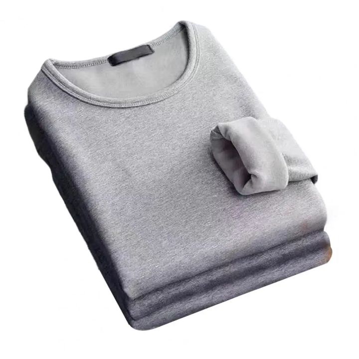Winter%20%20Men's%20Long-sleeved%20Thermal%20Underwer%20T-Shirt%20Fleece%20Bottoming%20Shirt%20Round%20Neck%20Shirt%20Fashion%20Plus%20Velvet%20Padded%20T-shirt%20-%20Image%203