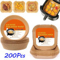 50/100/200Pcs Air Fryer Baking Paper Non-Stick Airfryer Baking Papers Round Air-Fryer Paper Liners Paper Kitchen Accessories.