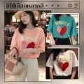 Qdshop🎈New arrival Korean style heart shape summer short-sleeved T-shirt simple and multi-match easy to wear all festival❤️. 