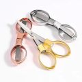 Simple Portable Folding Scissors Solid Color Glasses Shape Paper Cutters Students Handmade DIY Tools School Office Supplies. 