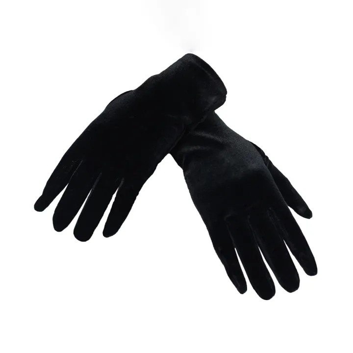 Simple%20Wedding%20Bridal%20Black%20Short%20Gloves%20Cozy%20Velvet%20Handschuh%20Wrist%20Finger%20Brides%20Bridesmaid%20Gloves%20-%20Image%202