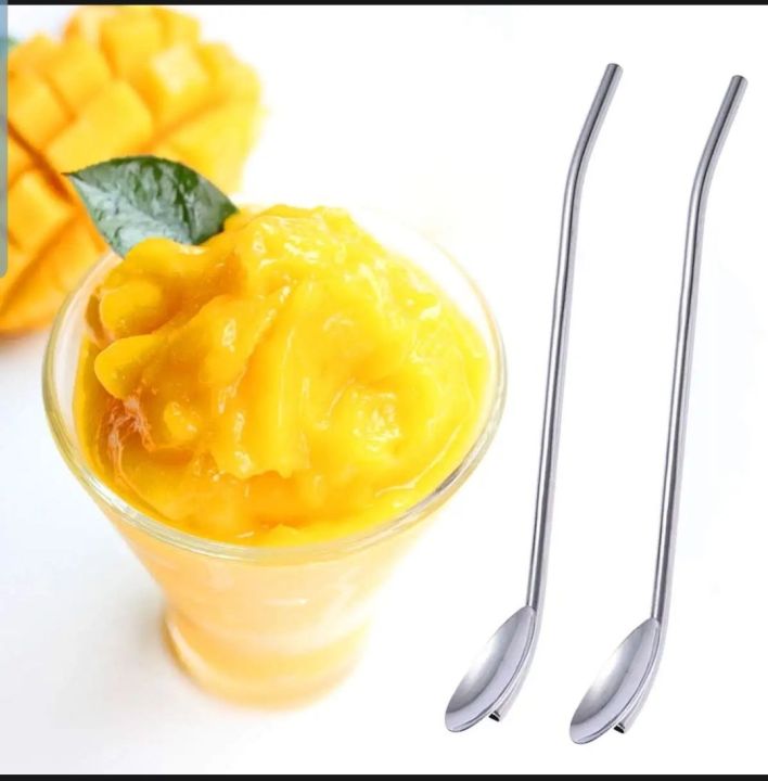 6%20Pcs/Pack%20Stainless%20Steel%20Oval%20Shape%20Metal%20Drinking%20Spoon%20Straw%20Reusable%20Straws%20Cocktail%20Spoons%20Set(Primary%20Color)%20-%20Image%204