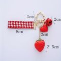 1PC Strawberry Red Heart Keychain Keyring for Women Girl Jewelry Simulated Fruit Cute Car Key Holder Keyring bag decoration. 