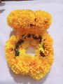 Artificial fabric ( Yellow ) colour / Most Demanding beautiful gajra / pack of 01 pair. 