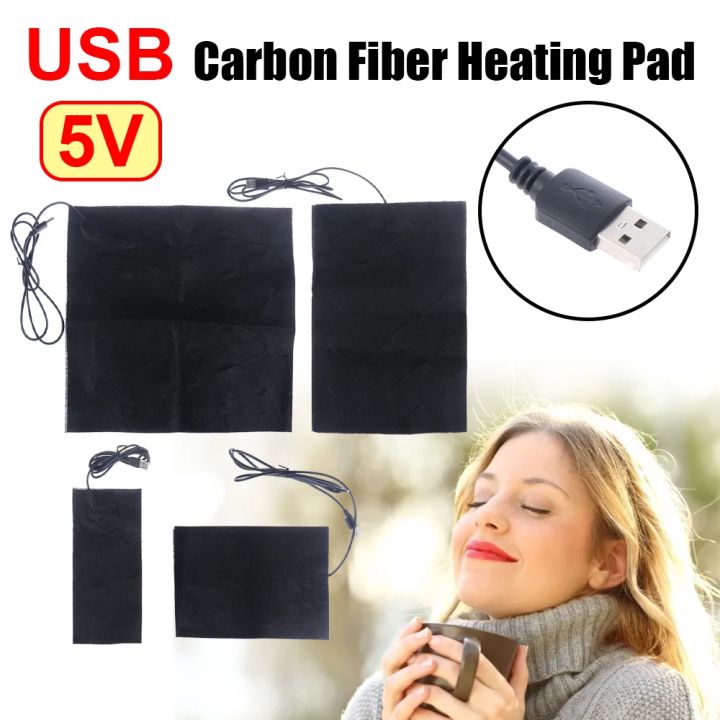 5V USB Carbon Fiber Heating Pad Hand Warmer Body Warmer Fast-Heating Heating Film Electric Winter Infrared Fever Heat Mat