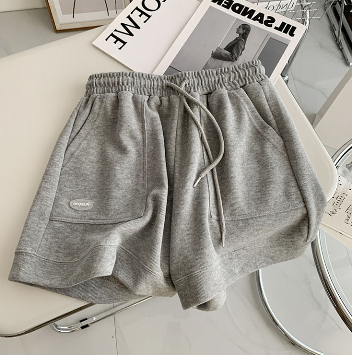 Women's%20comfortable%20loose%20wide-legged%20drawstring%20A%20pants%20Slim%20Waist%20Slim%20fit%20casual%20home%20versatile%20sports%20shorts%20-%20Image%206