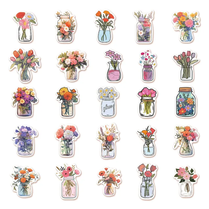 50pcs%20Cute%20Cartoon%20Flower%20Stickers%20Set%20Aesthetic%20DIY%20Decals%20for%20Luggage%20Guitar%20Notebook%20Cartoon%20Bottle%20Design%20Graffiti%20Decoratio%20-%20Image%205