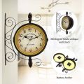 Rotating Dual faced Station Clock Round Wall Hanging Double Sided Garden Clock. 