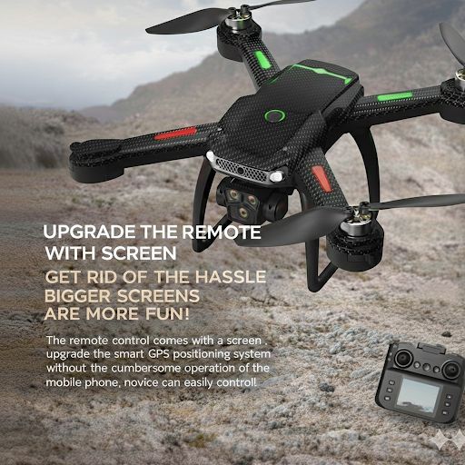 4k Dual Camera Drone with Optical Avoid Sensor Remote Control, 2 battery Free 8GB Memory Card & Card reader