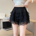 Lace Safety Pants Women Elastic Waist Home Sleep Shorts Floral Loose Bottom Summer Anti-glare Shorts Underwear Accessories. 