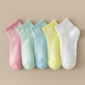5 pairs of children's socks, girls' net eye tube socks, spring and summer thin tube socks, boys' and students' white socks.