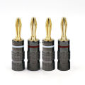 4/8/12/16//24/36/40pcs  Metal BANANA PLUGS 24K Gold-plated 4MM Banana Connector with Screw Lock For Audio Jack Speaker Plugs. 